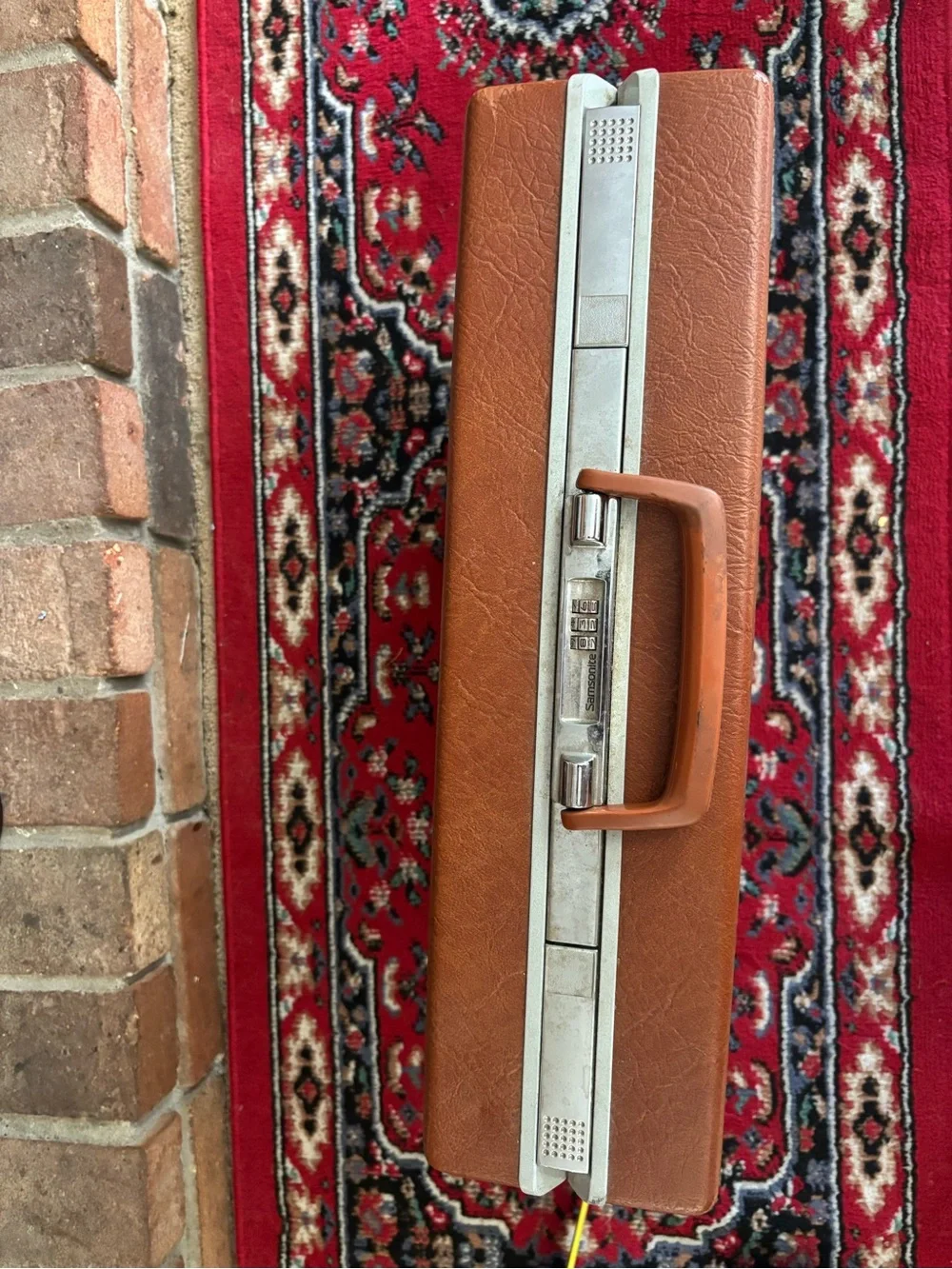 Vintage 1950s Samsonite Orange/Brown Fiberglass Briefcase 12.5” x 18”x 5.5”